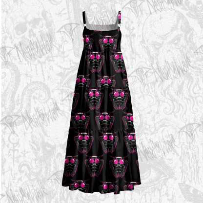 Neon Mothman Wide Straps Maxi Dress