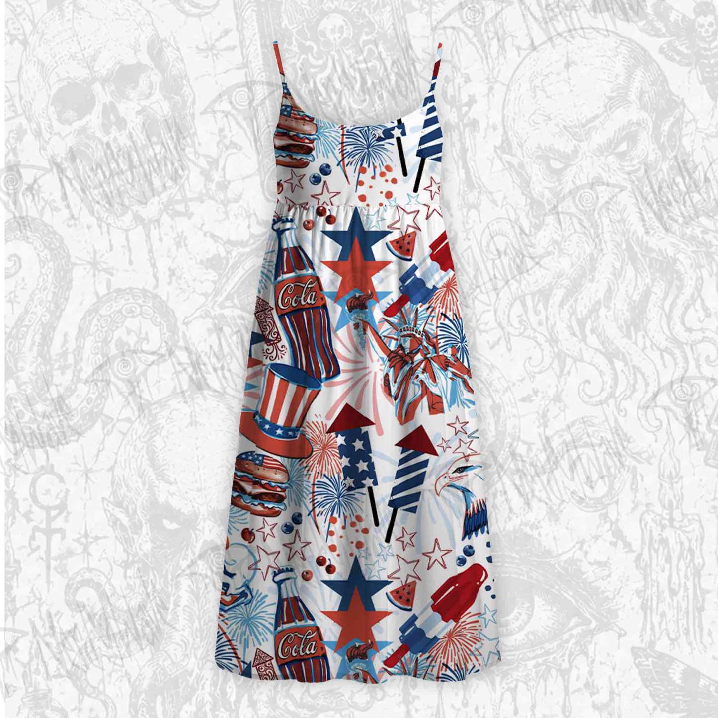 Fireworks & Burgers Strap Midi Sundress