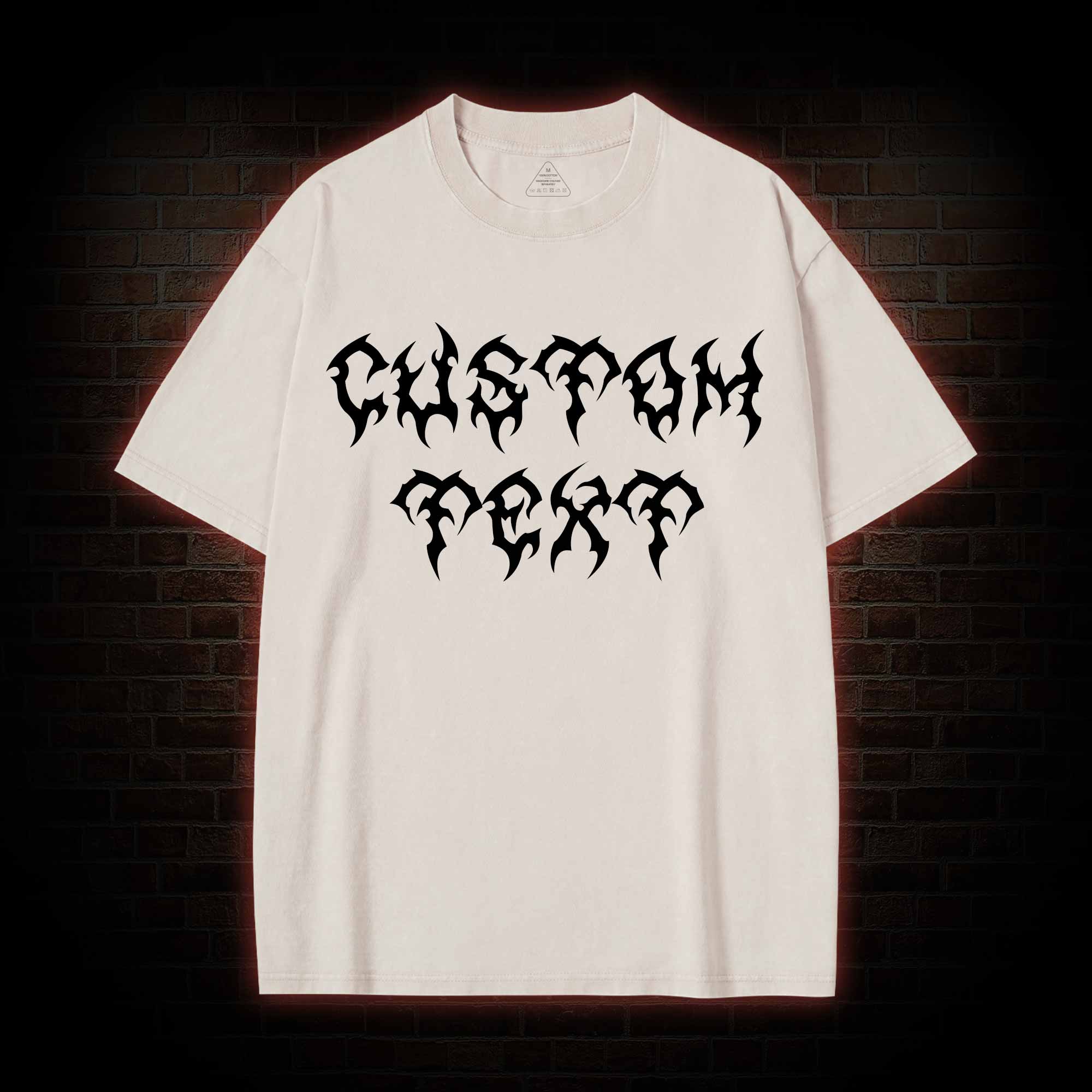 Personalized Style Custom Text Washed T-shirt