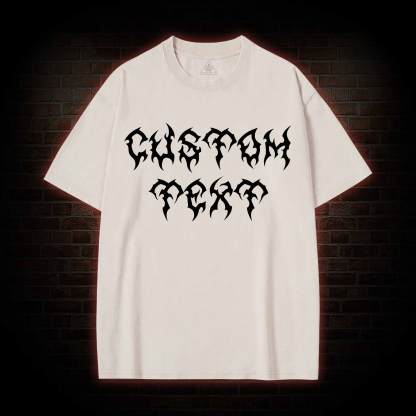 Personalized Style Custom Text Washed T-shirt