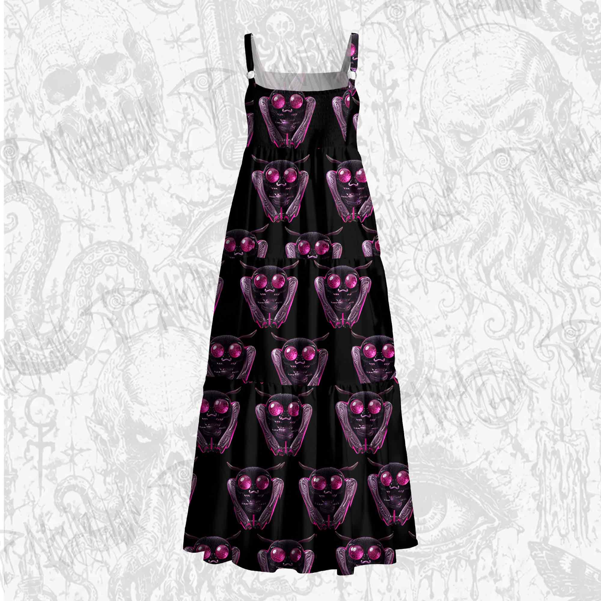 Neon Mothman Wide Straps Maxi Dress