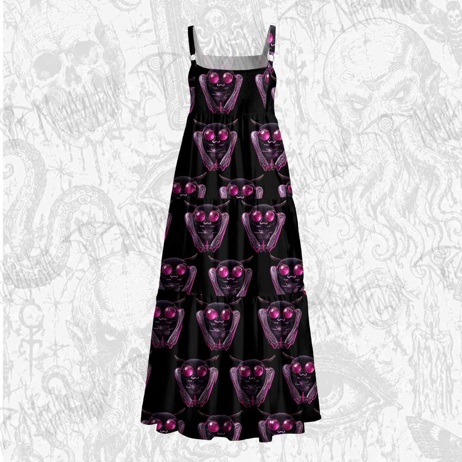 Neon Mothman Wide Straps Maxi Dress