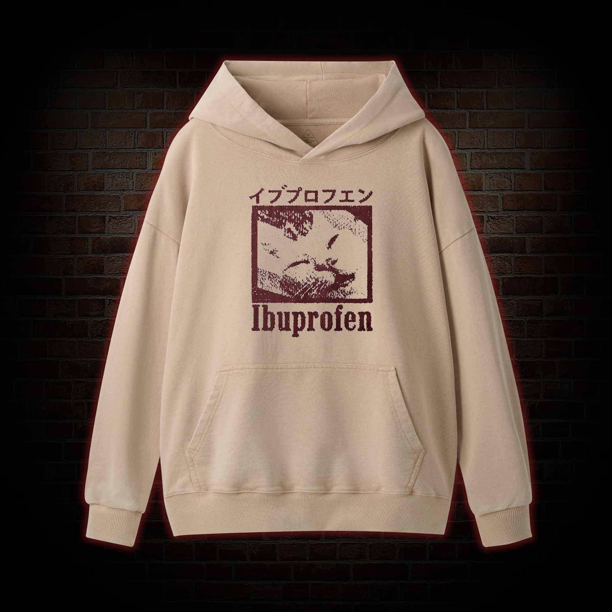Ibuprofen Cat Meme Washed Hoodie