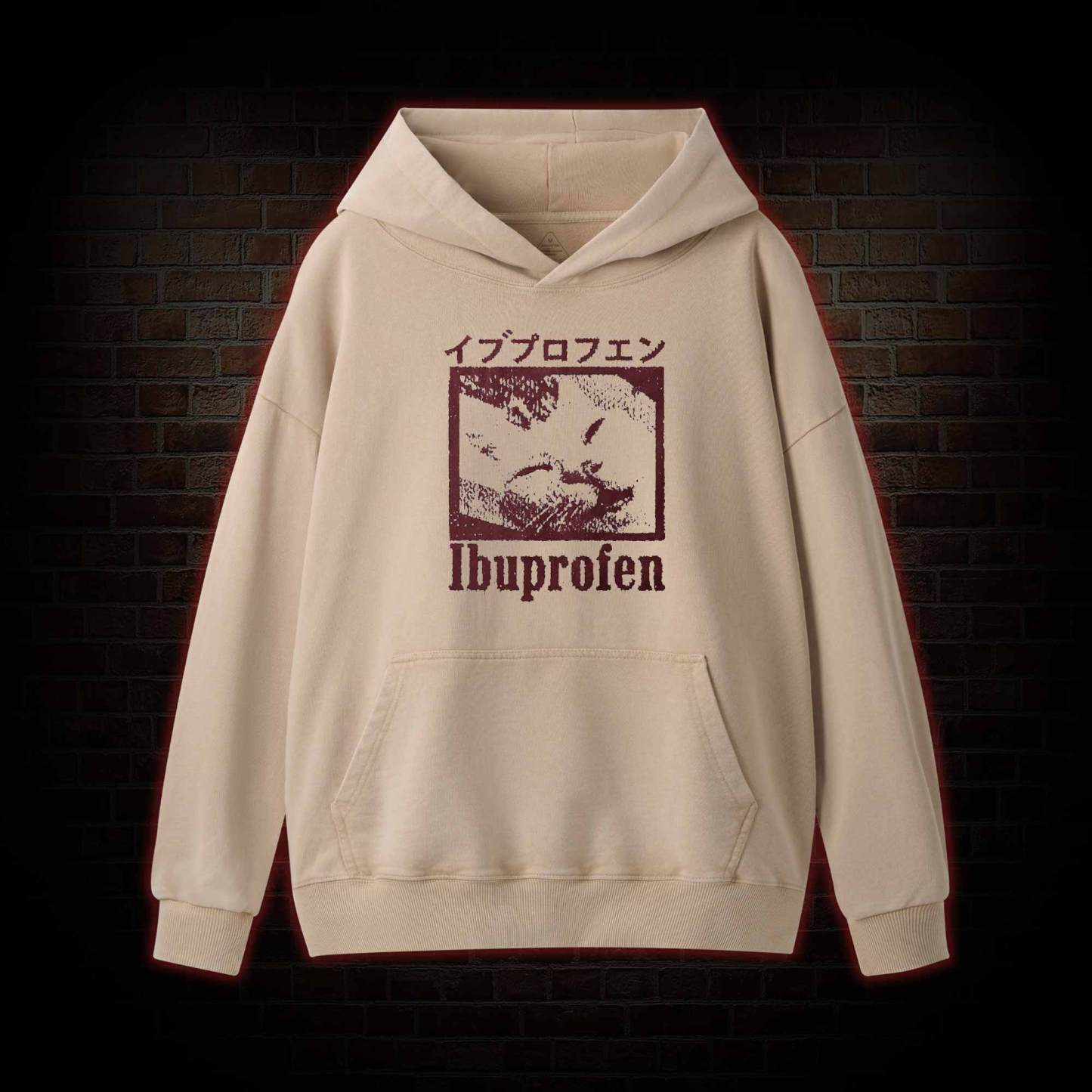Ibuprofen Cat Meme Washed Hoodie