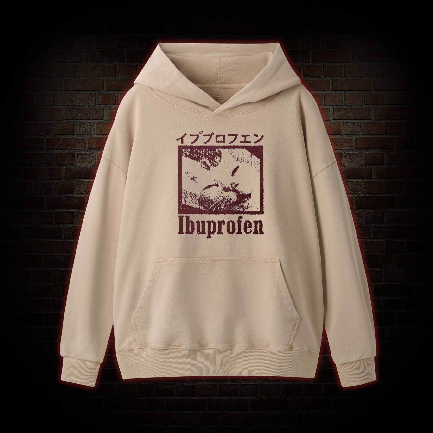 Ibuprofen Cat Meme Washed Hoodie