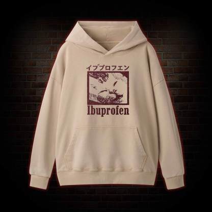 Ibuprofen Cat Meme Washed Hoodie