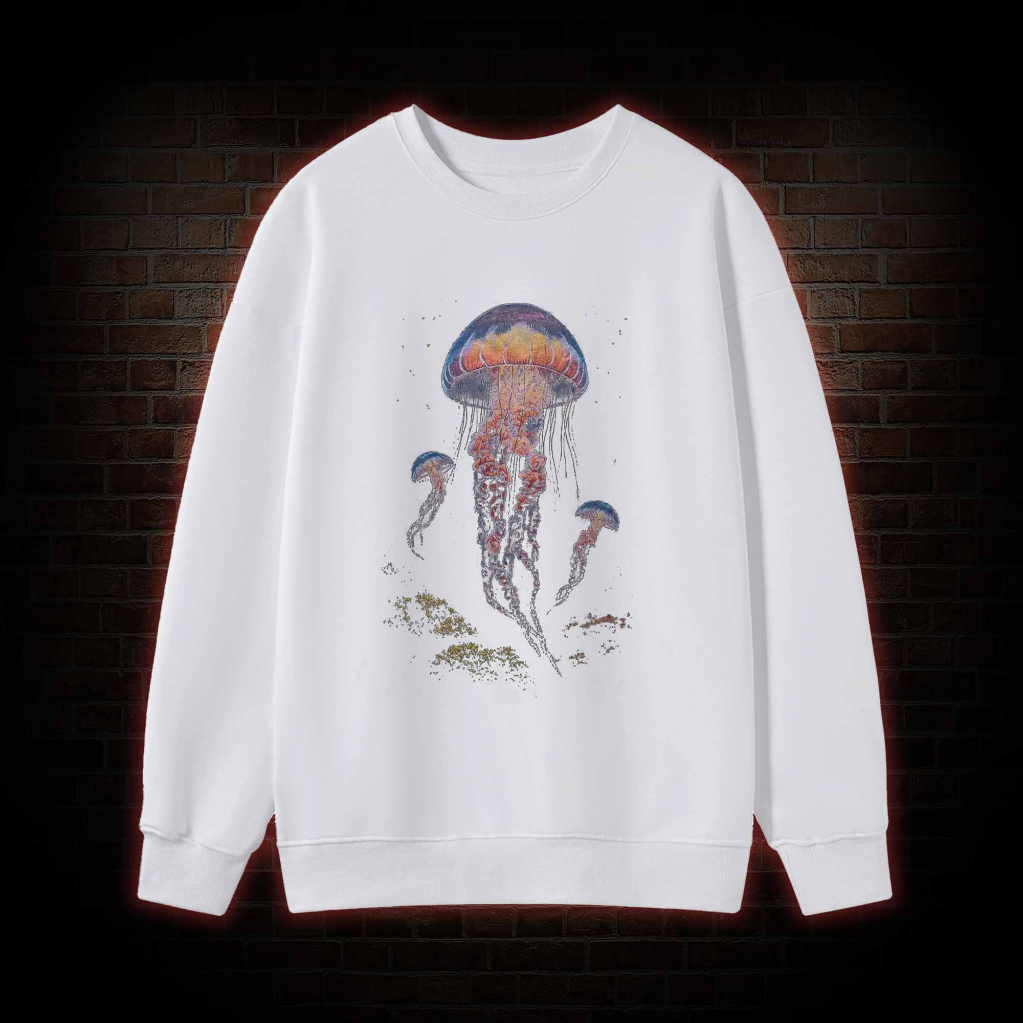 Vintage Jellyfish Dark Ocean Grunge Sweatshirt