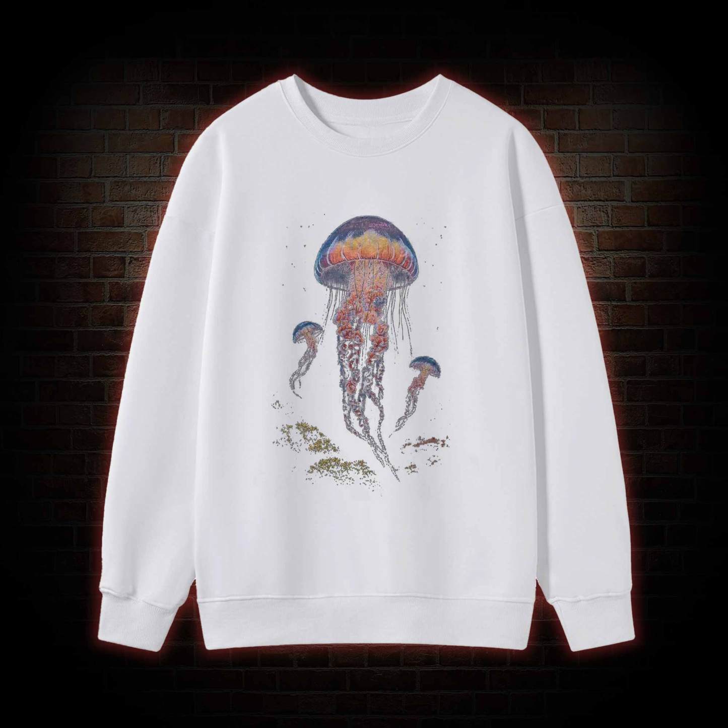 Vintage Jellyfish Dark Ocean Grunge Sweatshirt