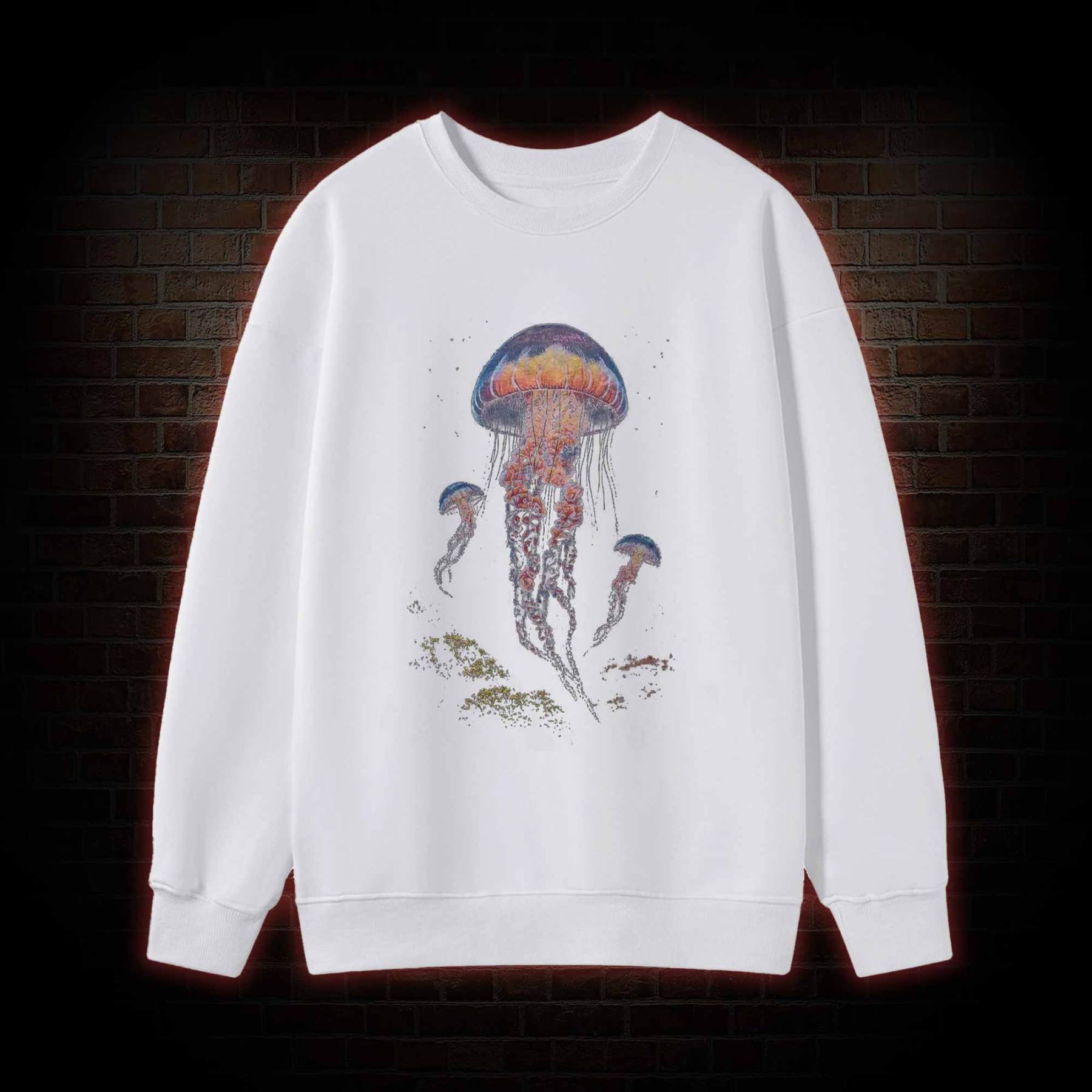 Vintage Jellyfish Dark Ocean Grunge Sweatshirt