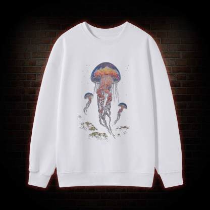 Vintage Jellyfish Dark Ocean Grunge Sweatshirt