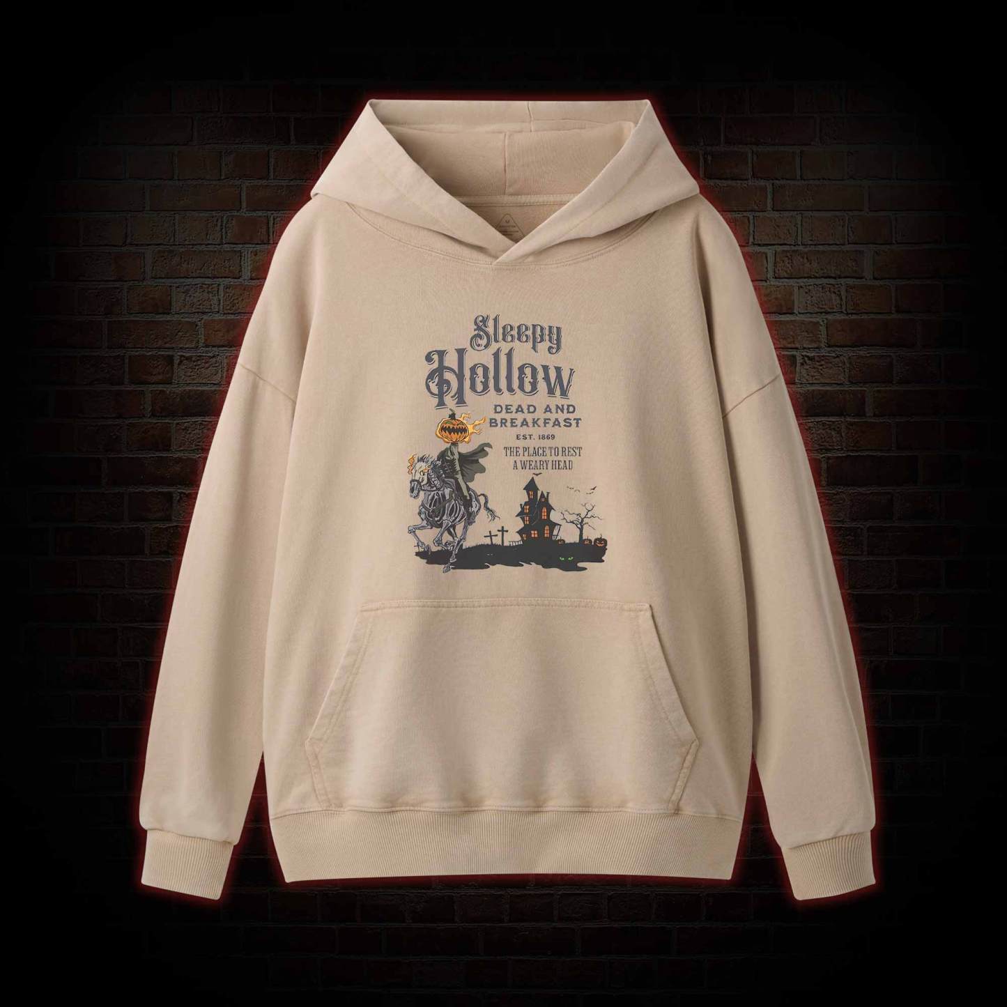 Vintage Halloween Scary Washed Hoodie