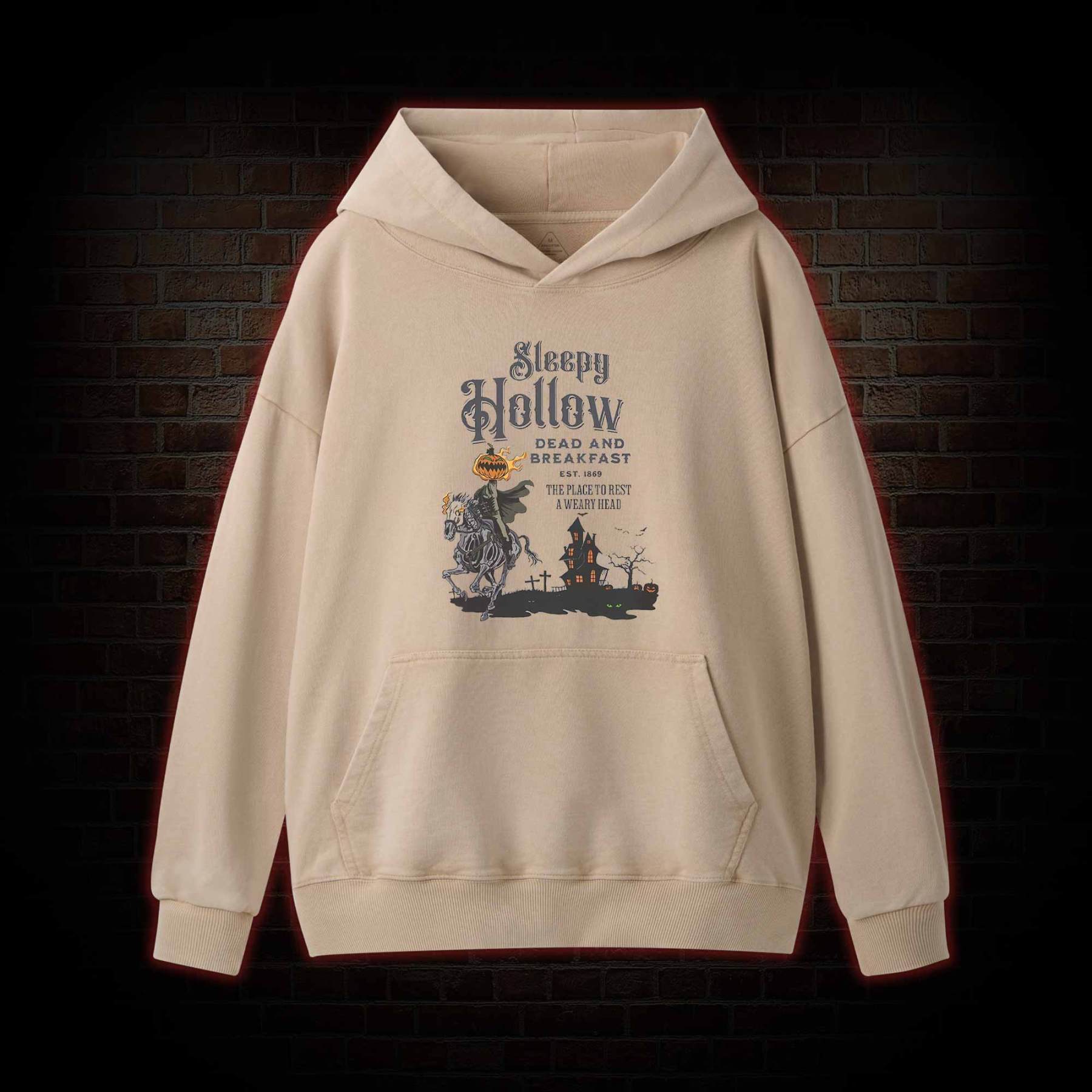 Vintage Halloween Scary Washed Hoodie