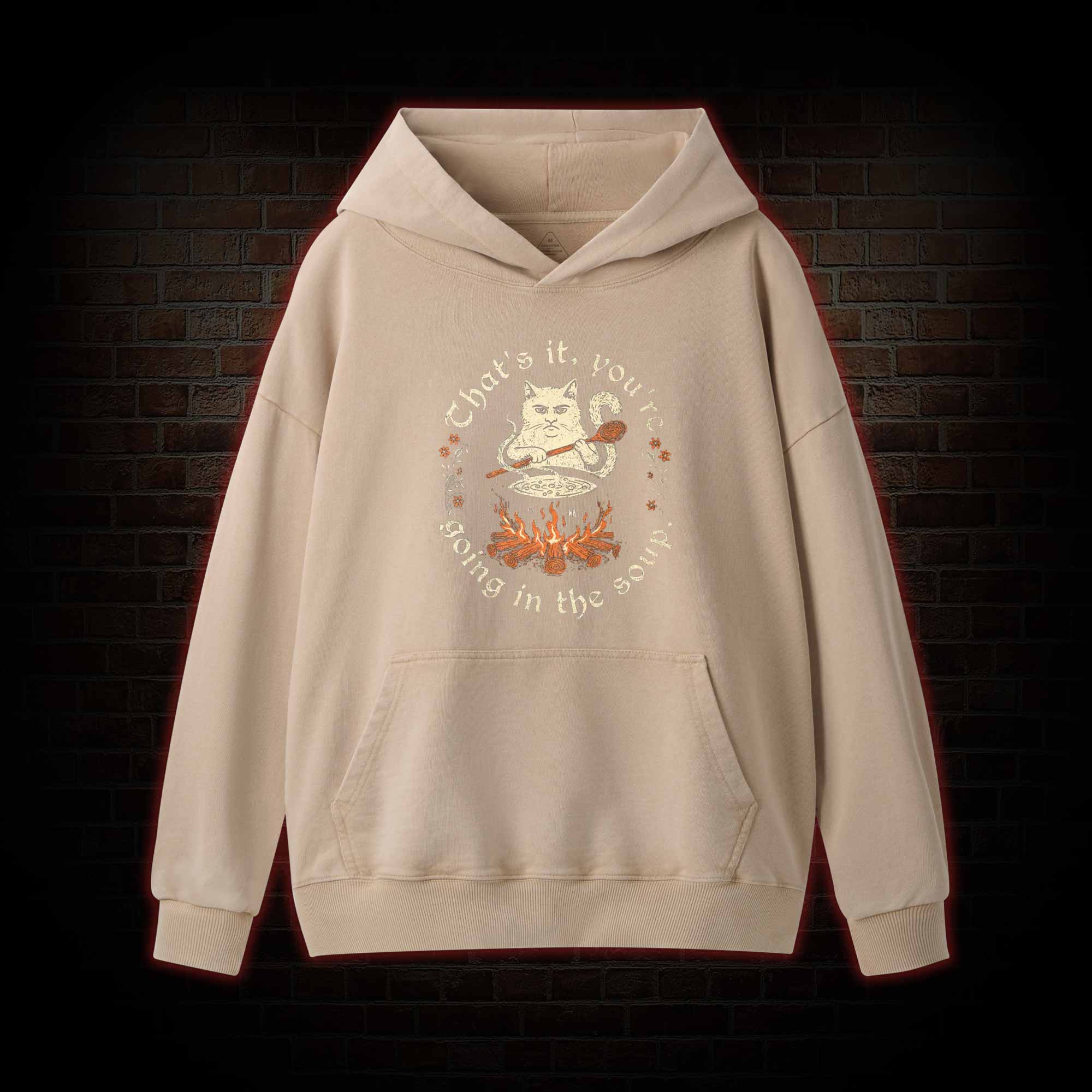 Weird Medieval Cat Washed Hoodie