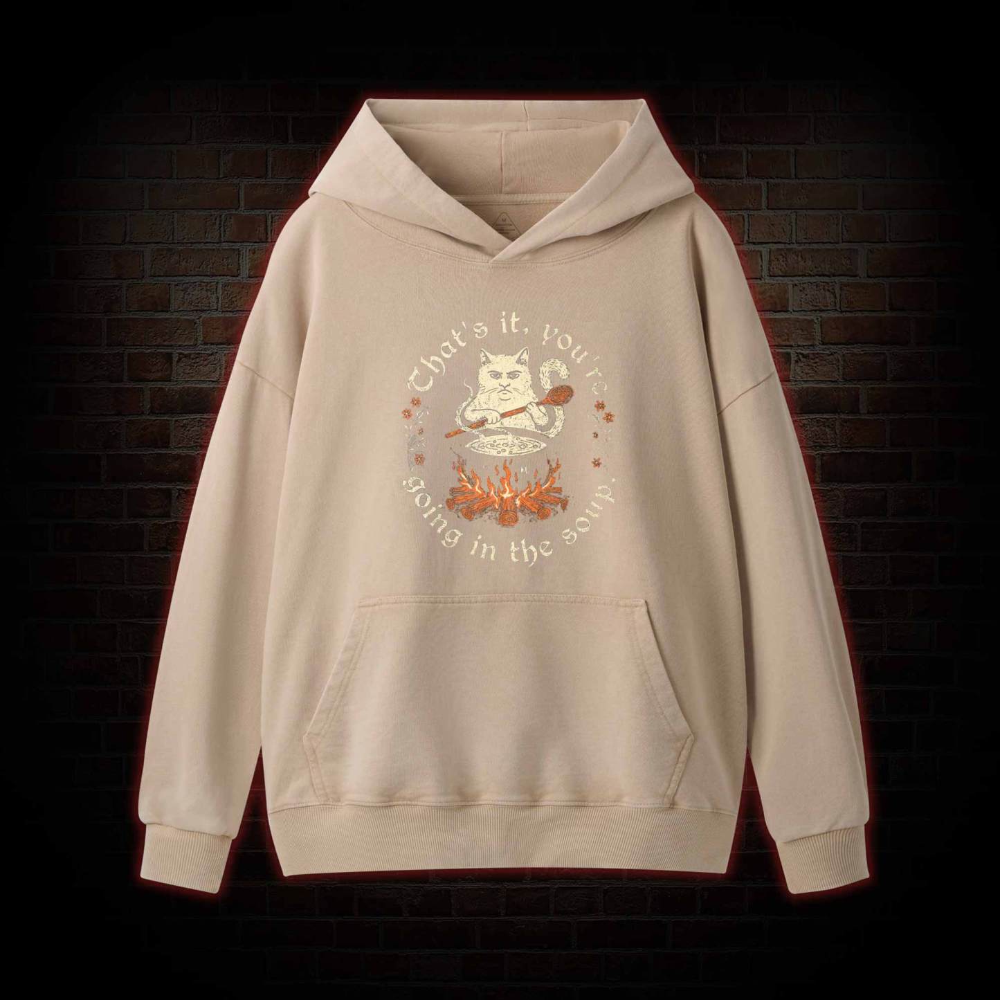 Weird Medieval Cat Washed Hoodie