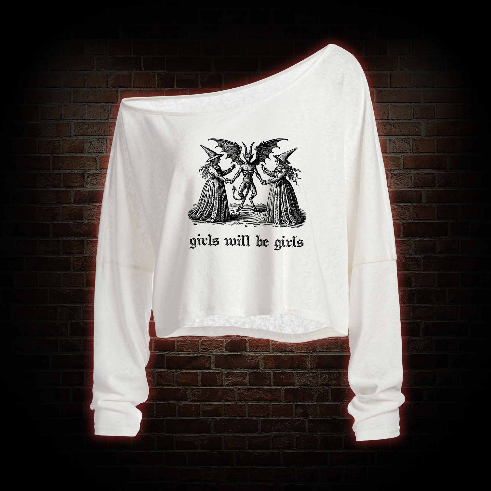Girls Will Be Girls Off Shoulder Long Sleeve Top