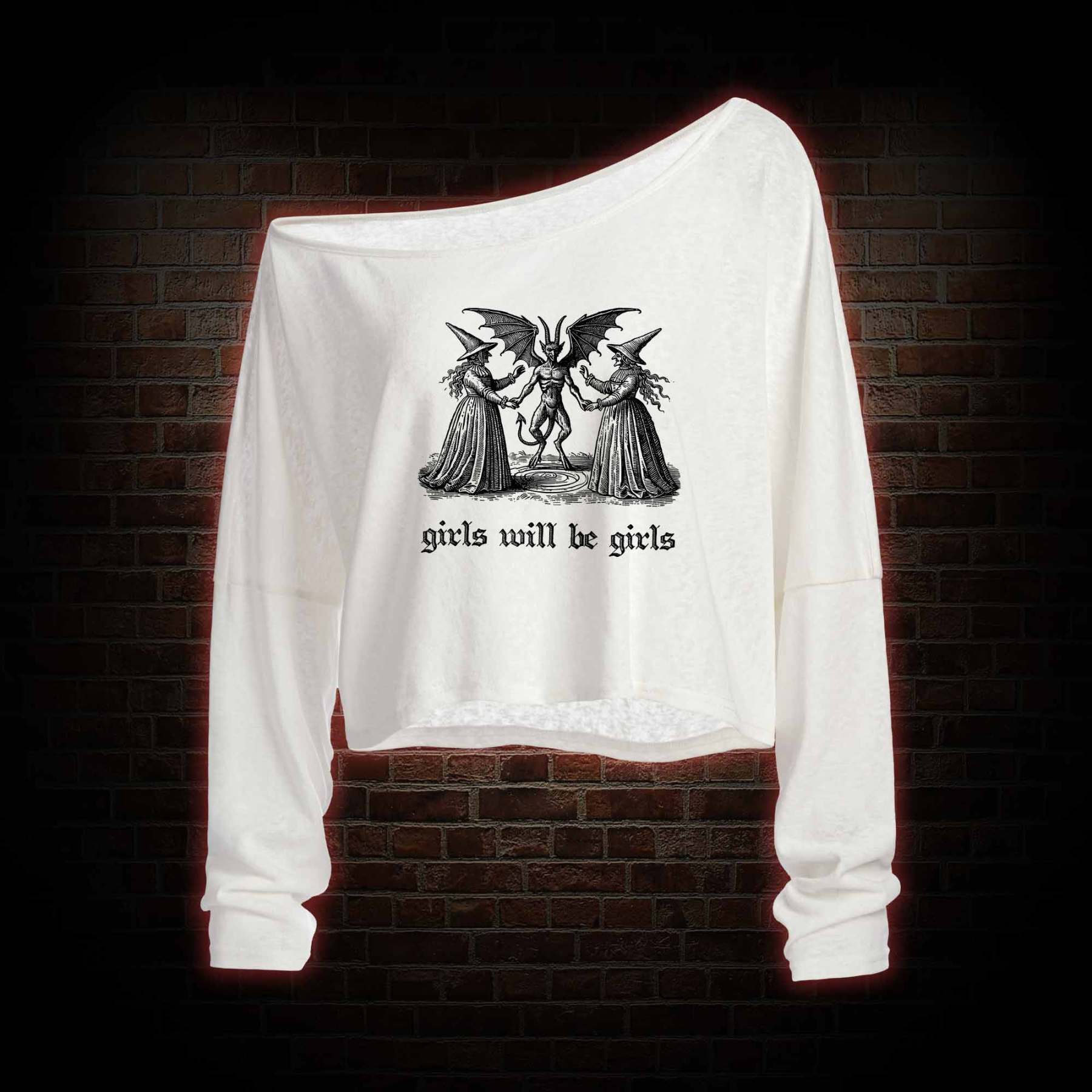 Girls Will Be Girls Off Shoulder Long Sleeve Top