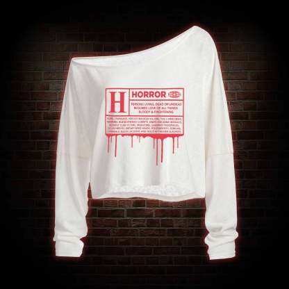 Horror Rating Off Shoulder Long Sleeve Top