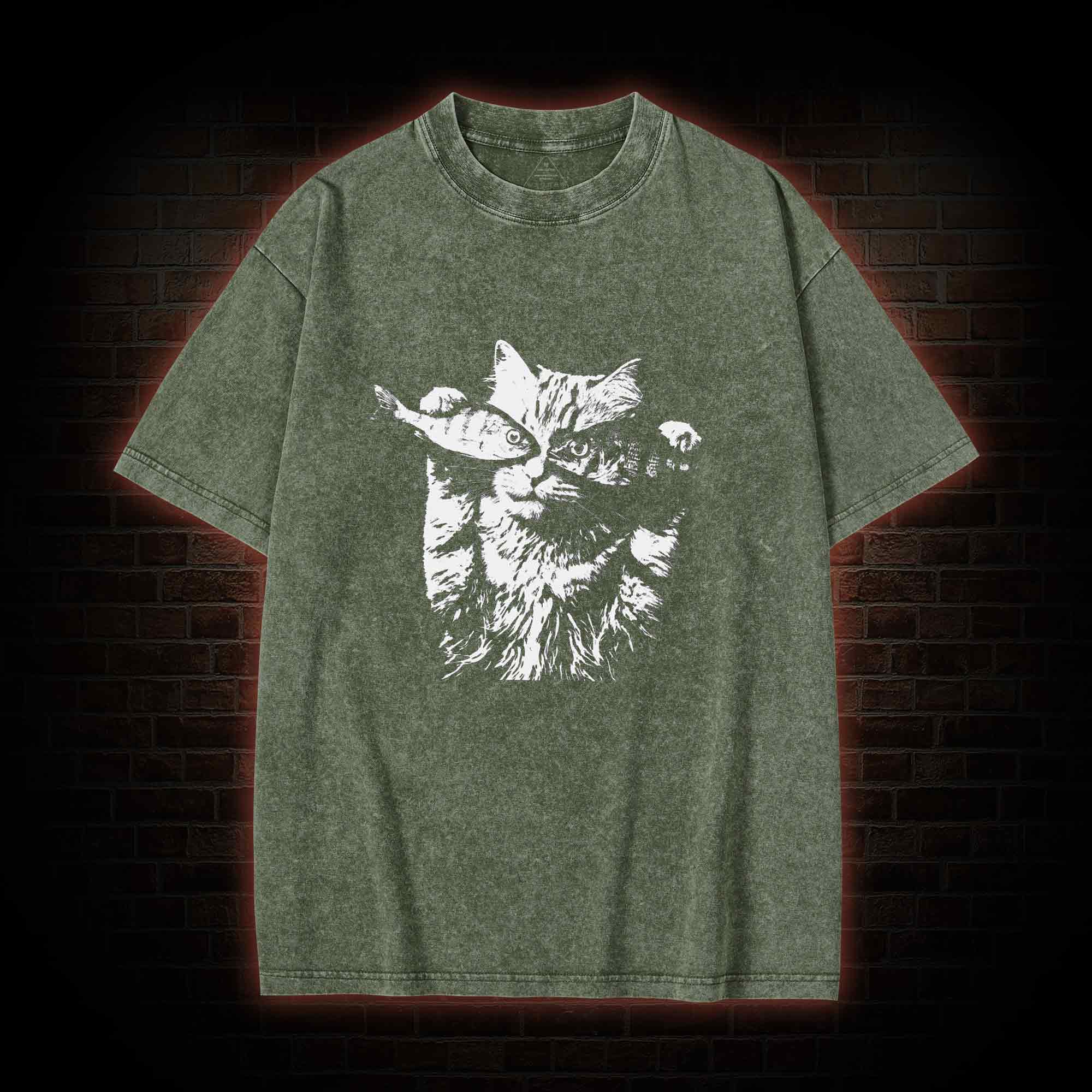 Fish Eye Cat Washed T-shirt