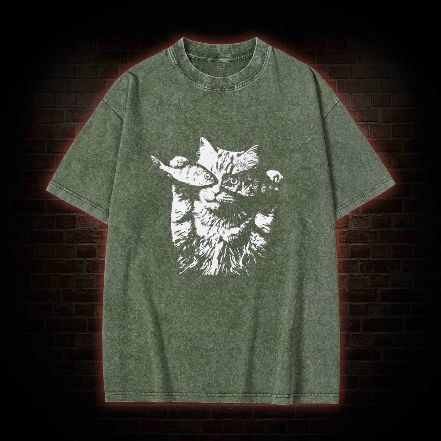 Fish Eye Cat Washed T-shirt
