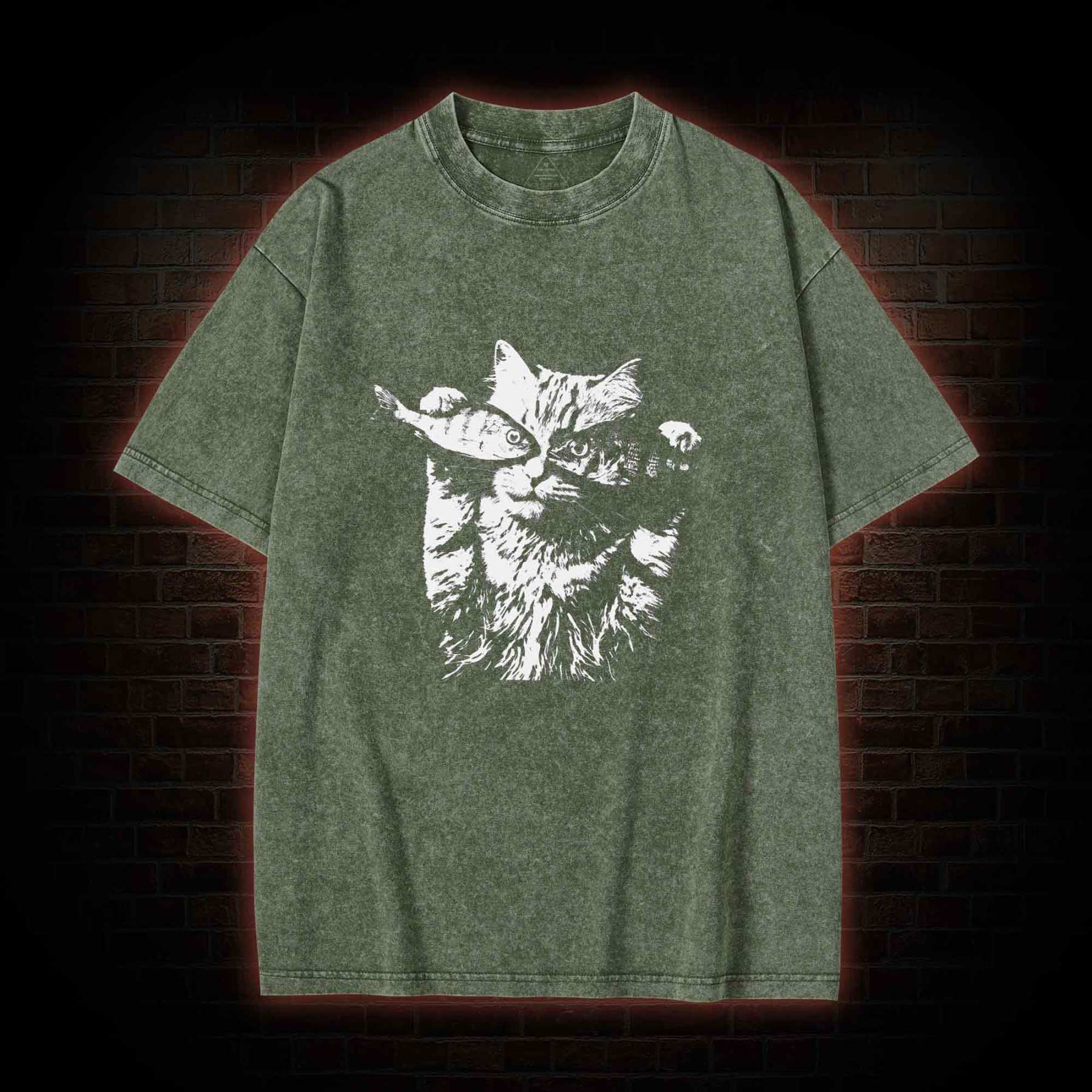 Fish Eye Cat Washed T-shirt