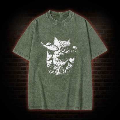 Fish Eye Cat Washed T-shirt