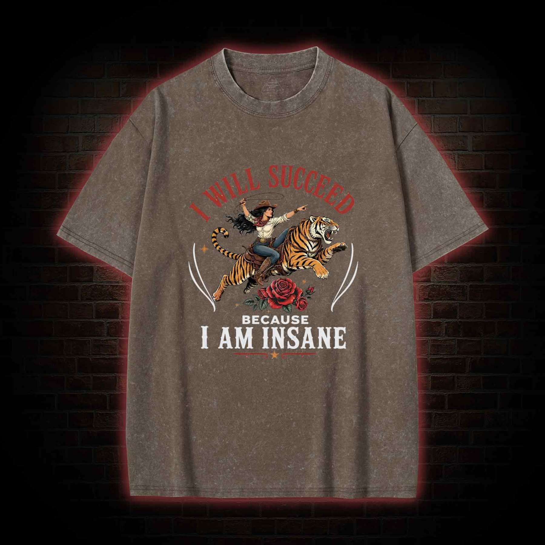 I Will Succeed Because I am Insane Washed T-shirt