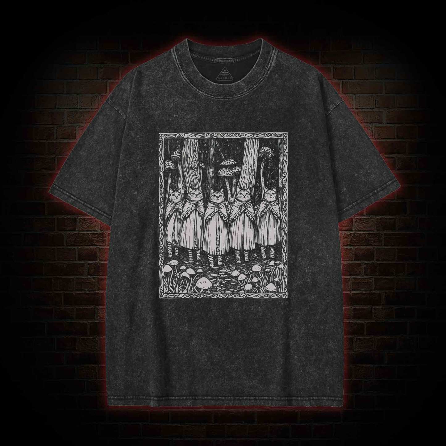 Coven of the Forest Cats Washed T-shirt