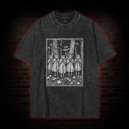 Coven of the Forest Cats Washed T-shirt