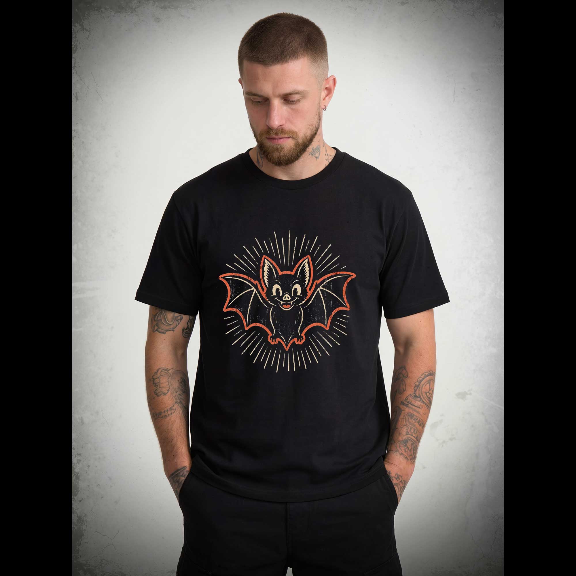 Vintage Cartoon Spooky Bat T-shirt