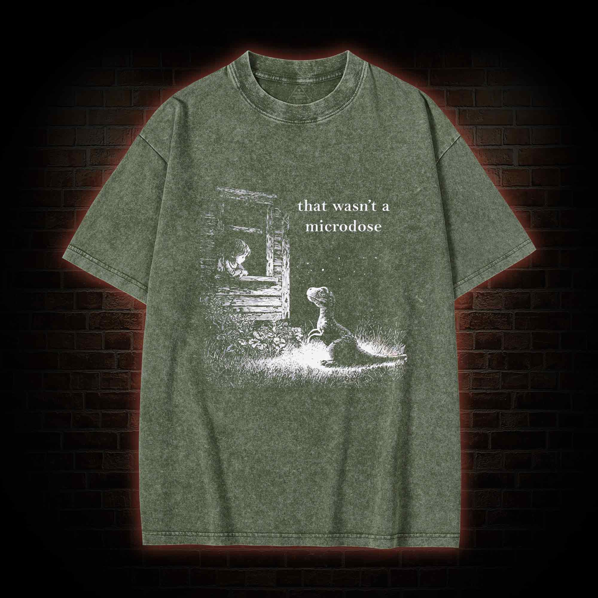 That Wasn't a Microdose Dinosaur Washed T-shirt