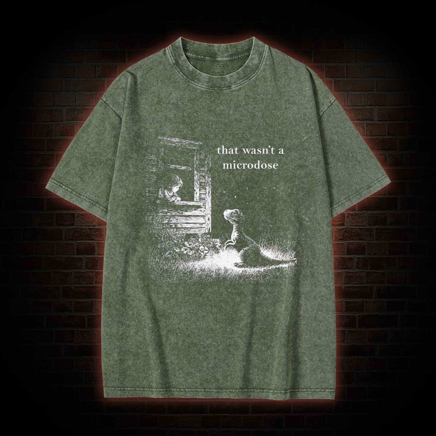 That Wasn't a Microdose Dinosaur Washed T-shirt