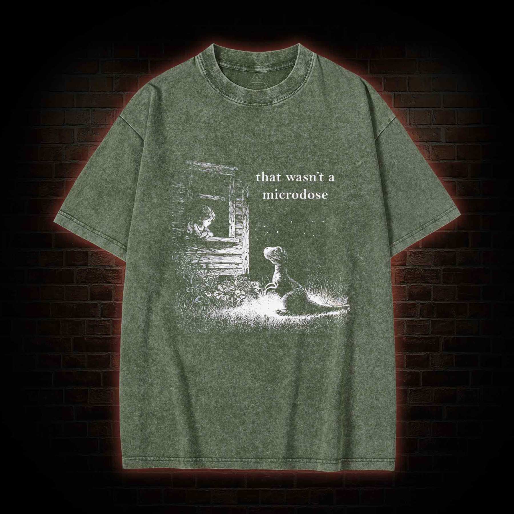 That Wasn't a Microdose Dinosaur Washed T-shirt