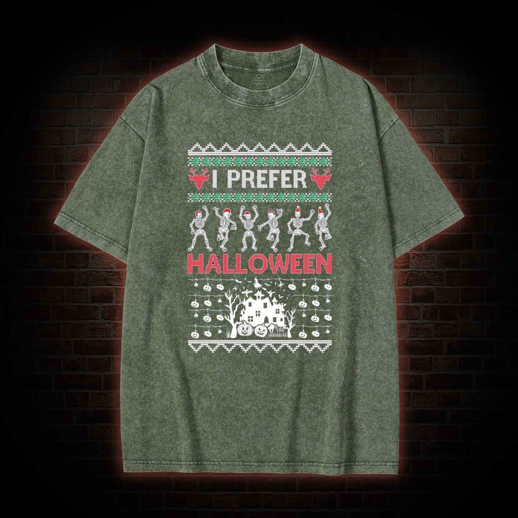 I Prefer Halloween Washed T-shirt