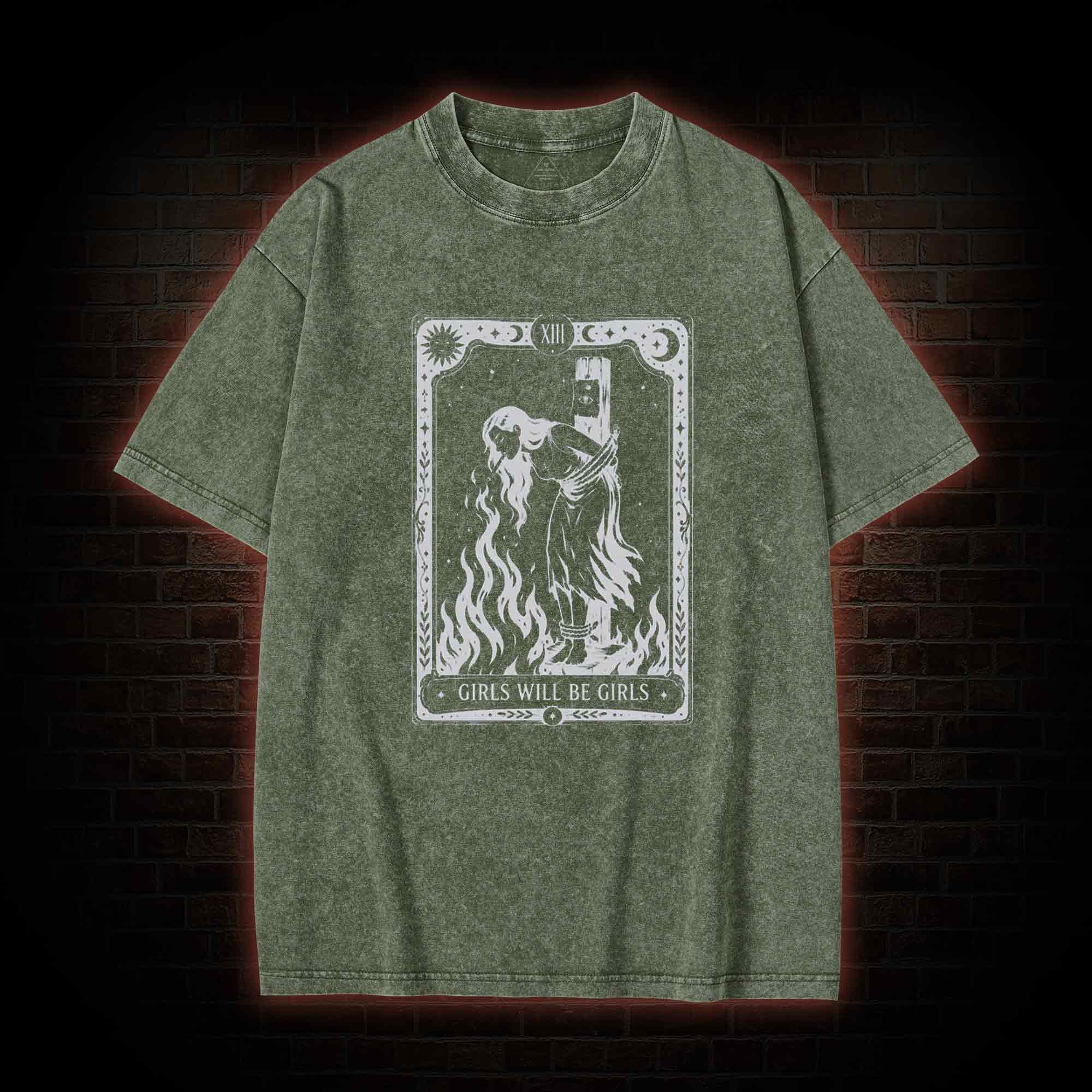 Girls Will be Girls Tarot Washed T-shirt