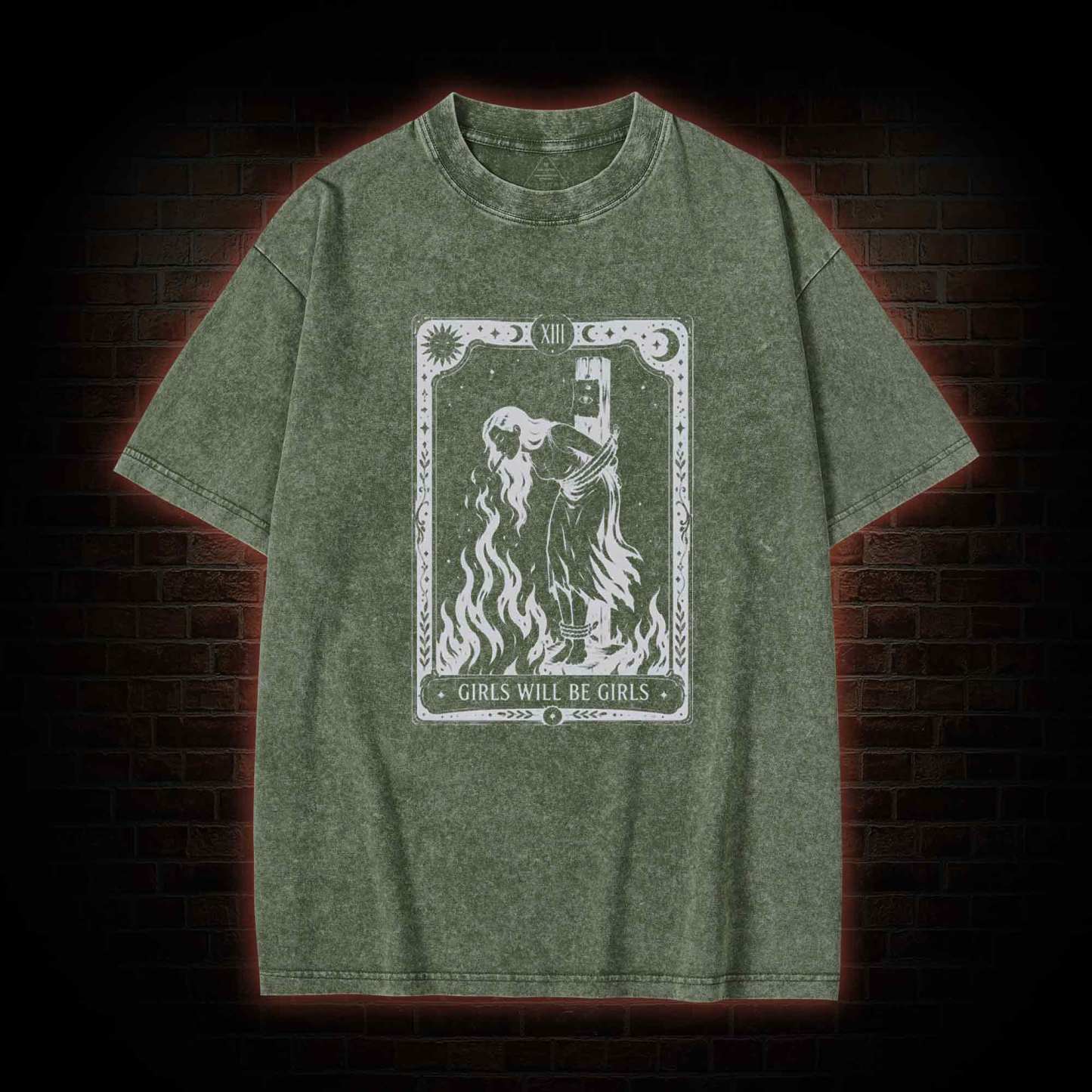 Girls Will be Girls Tarot Washed T-shirt