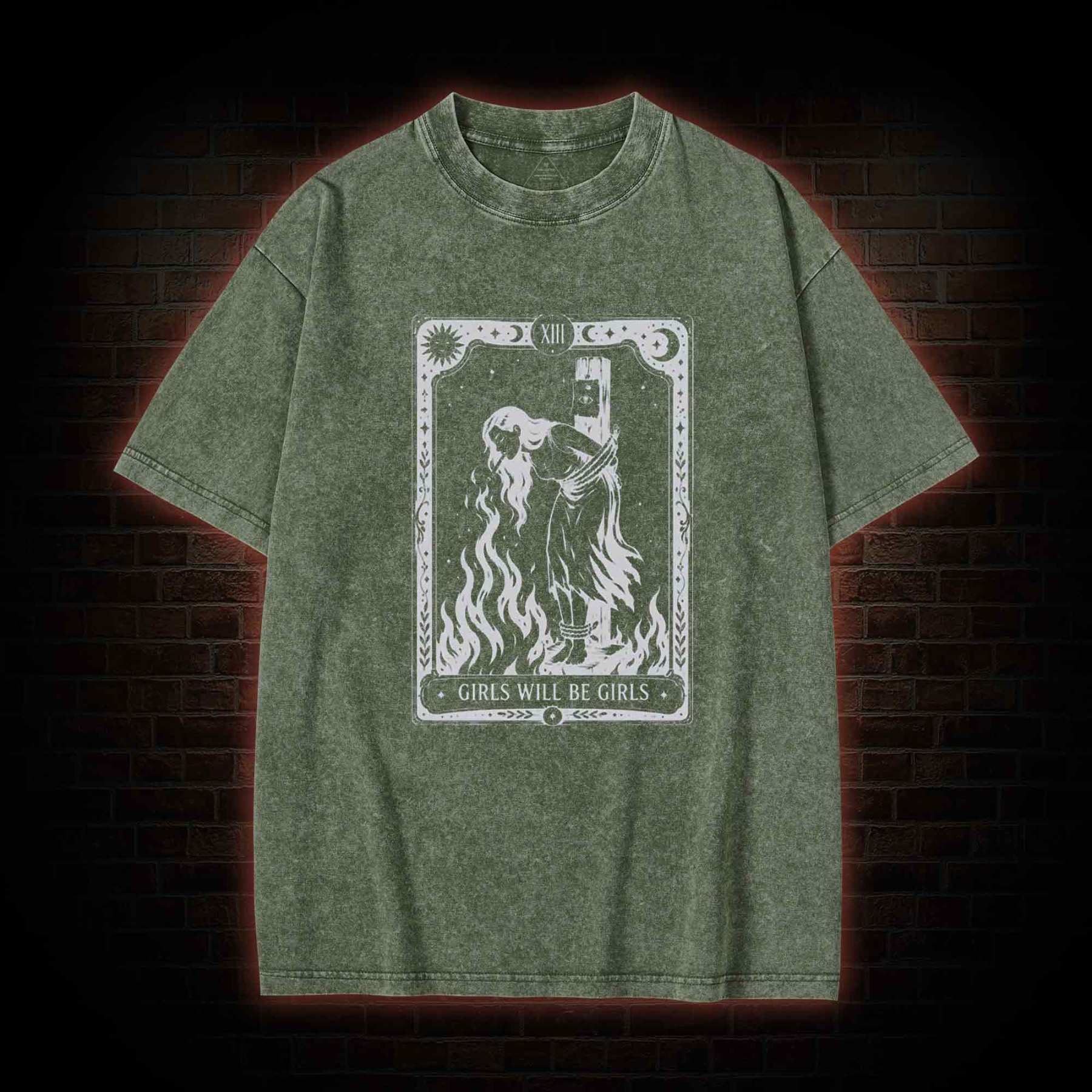 Girls Will be Girls Tarot Washed T-shirt