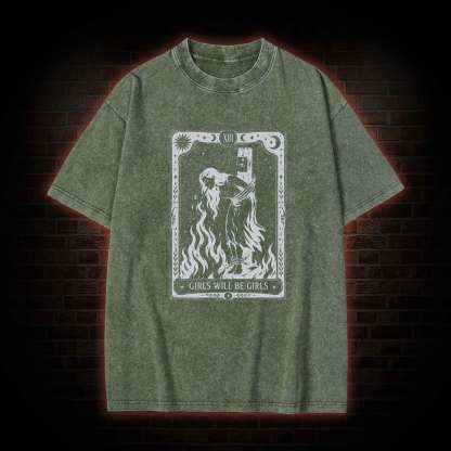 Girls Will be Girls Tarot Washed T-shirt