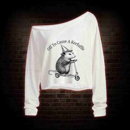 Cause a Kerfuffle Off Shoulder Long Sleeve Crop Top