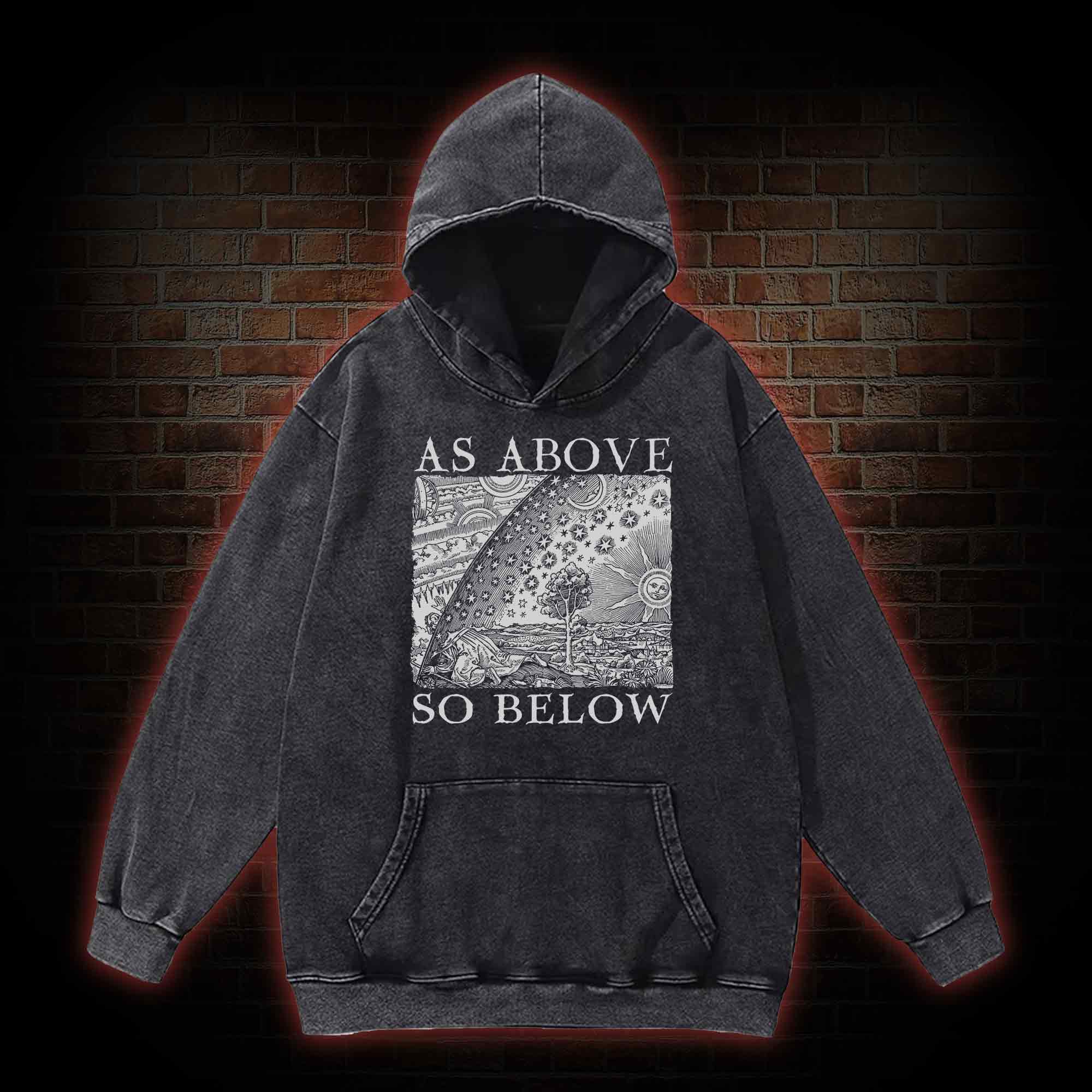 As Above So Below Washed Hoodie
