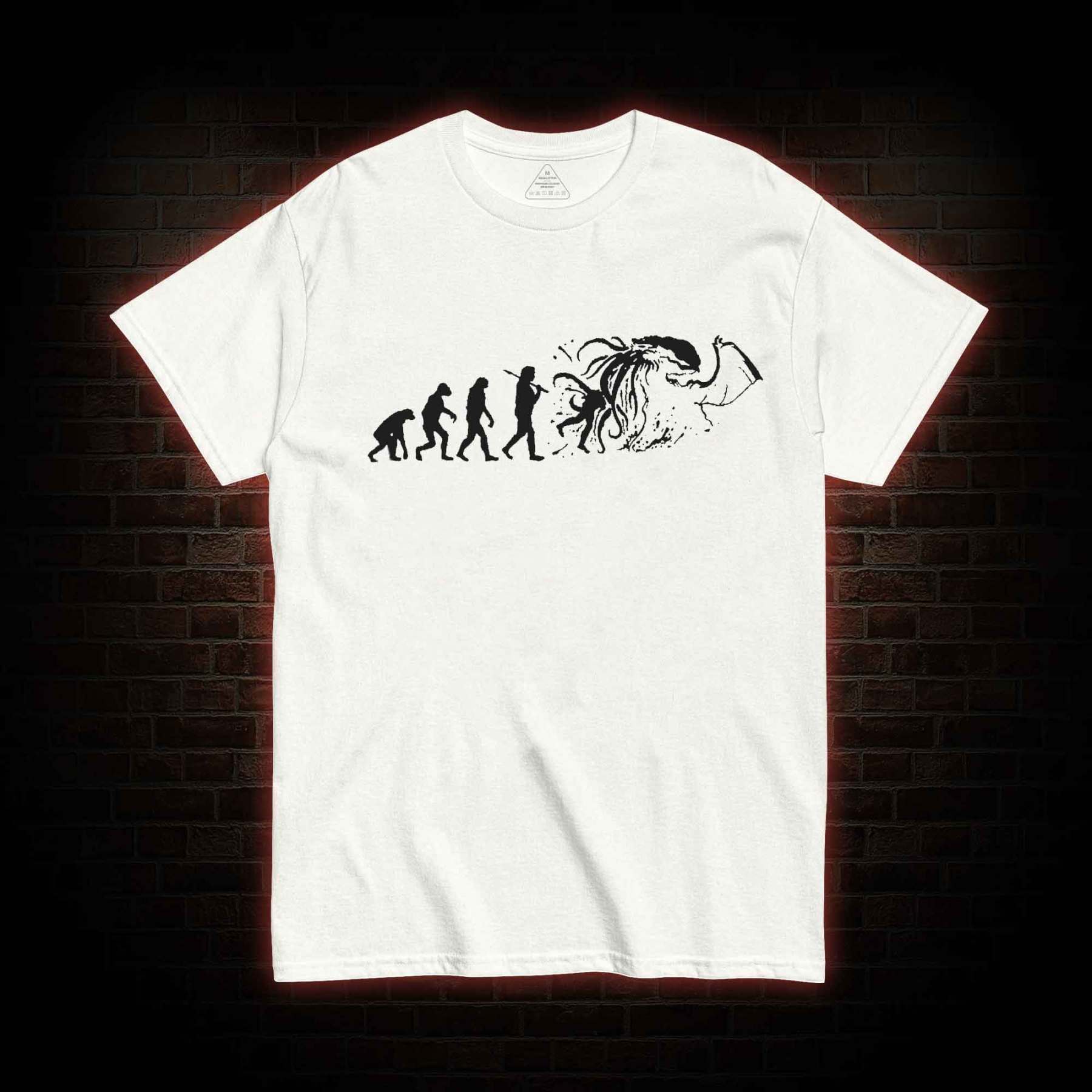 Mens Evolution of Cthulhu Funny Parody T-shirt