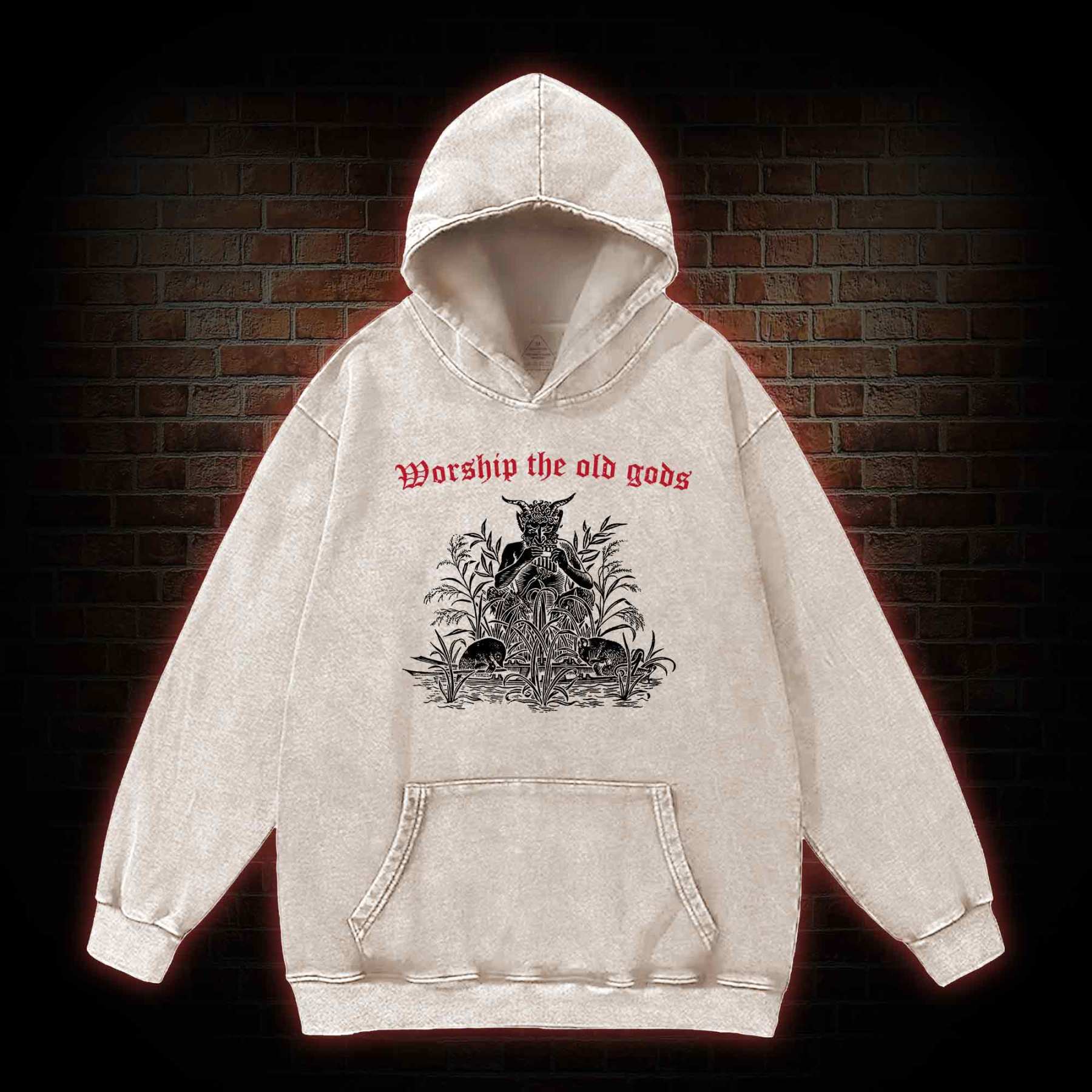 Worship The Old Gods Washed Hoodie