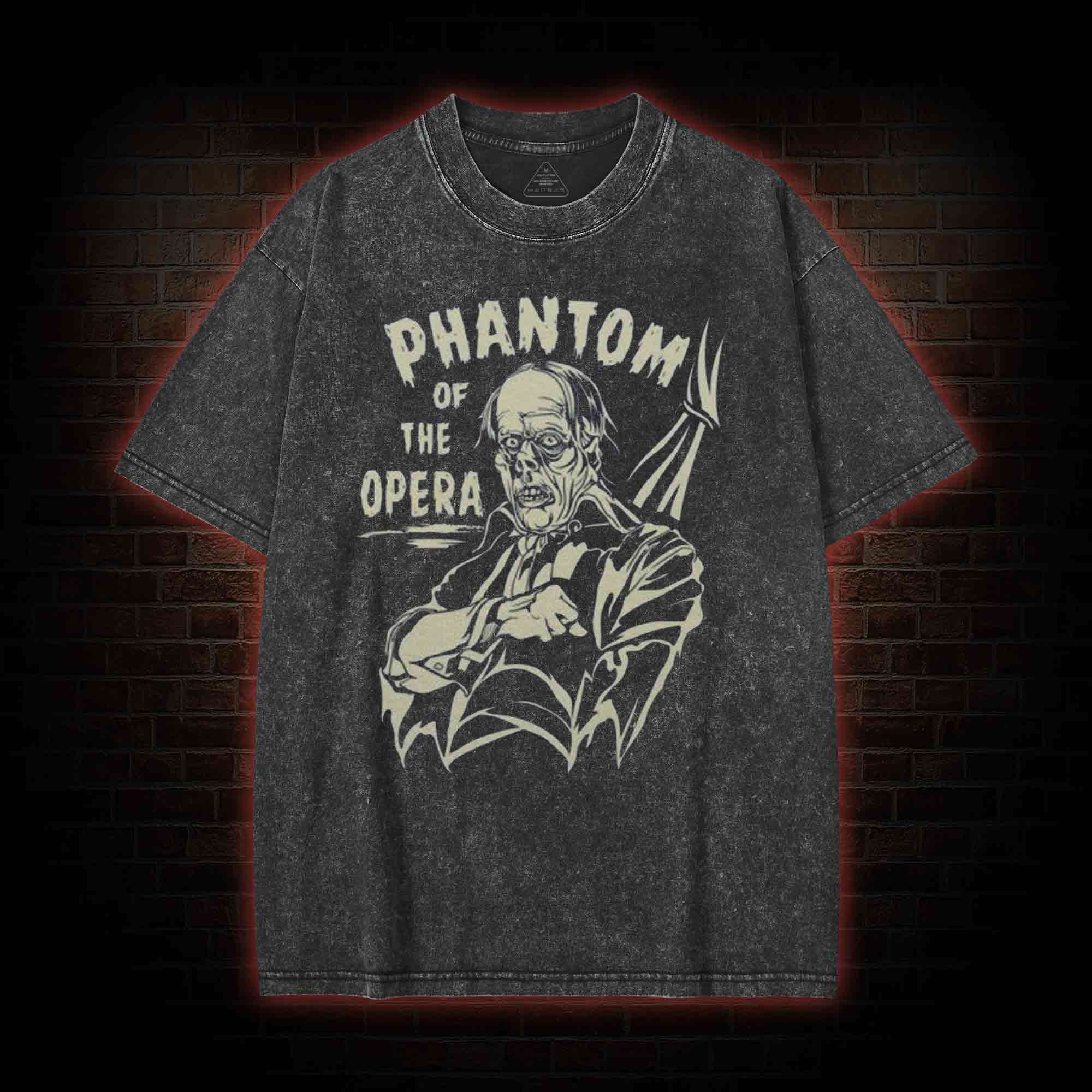 Black Phantom of the Opera Washed T-shirt