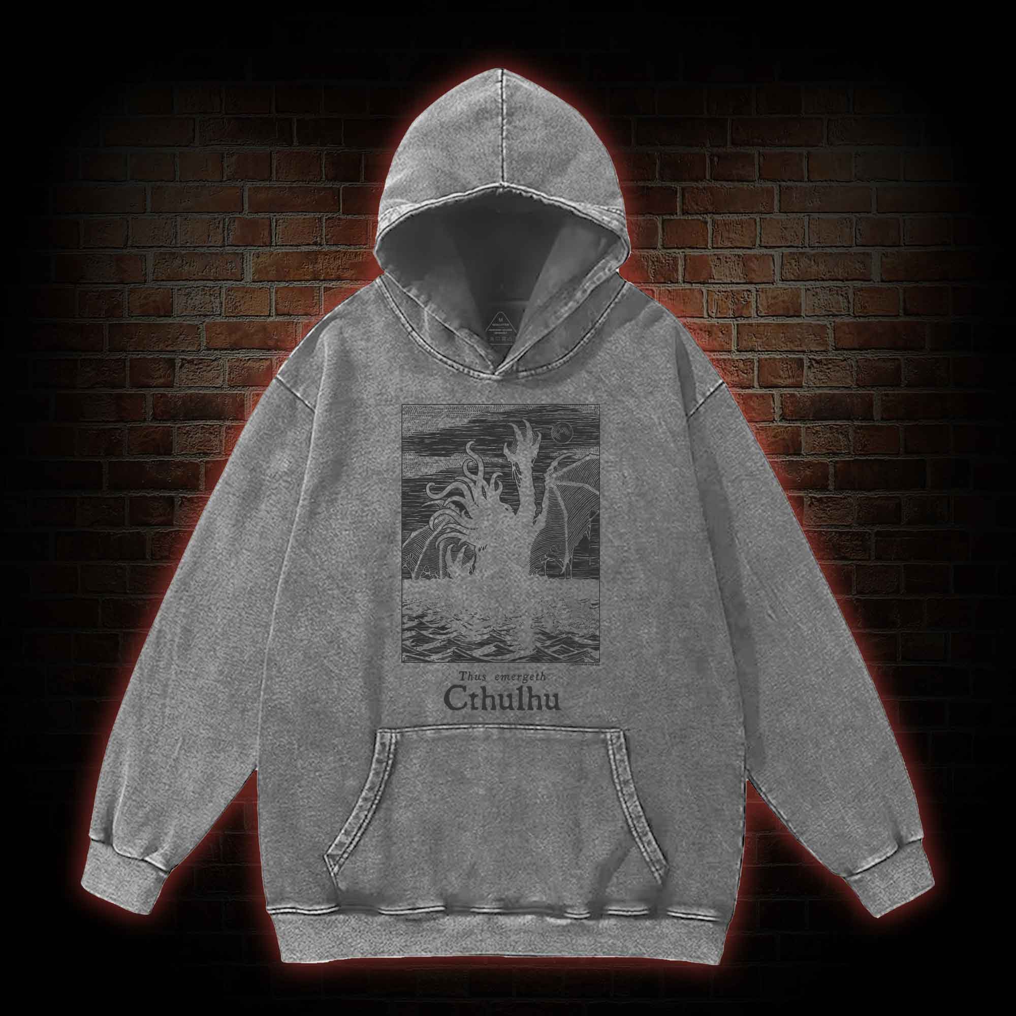 Thus Emergeth Cthulhu Washed Hoodie