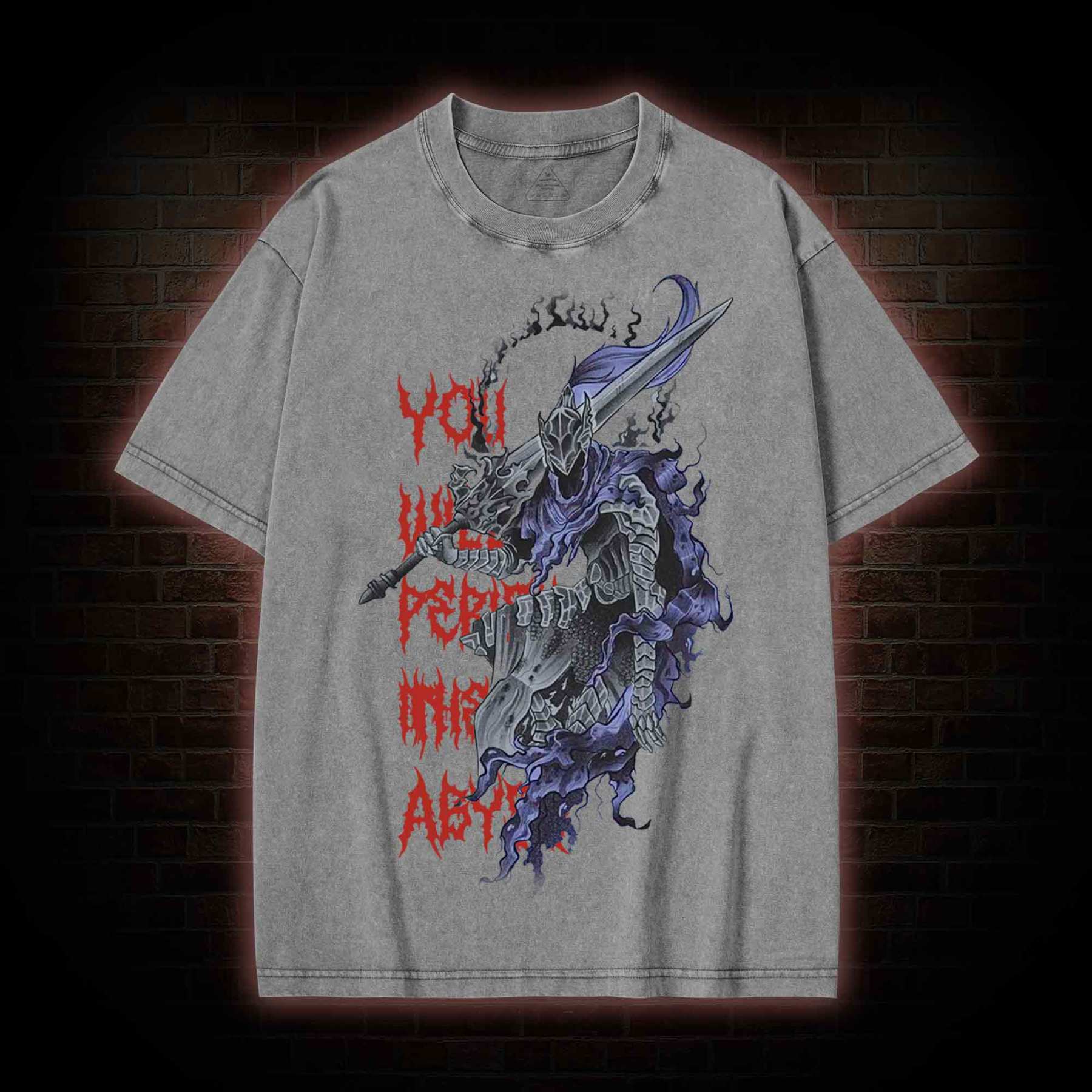 Artorias The Abysswalker Washed T-shirt-nerdywave