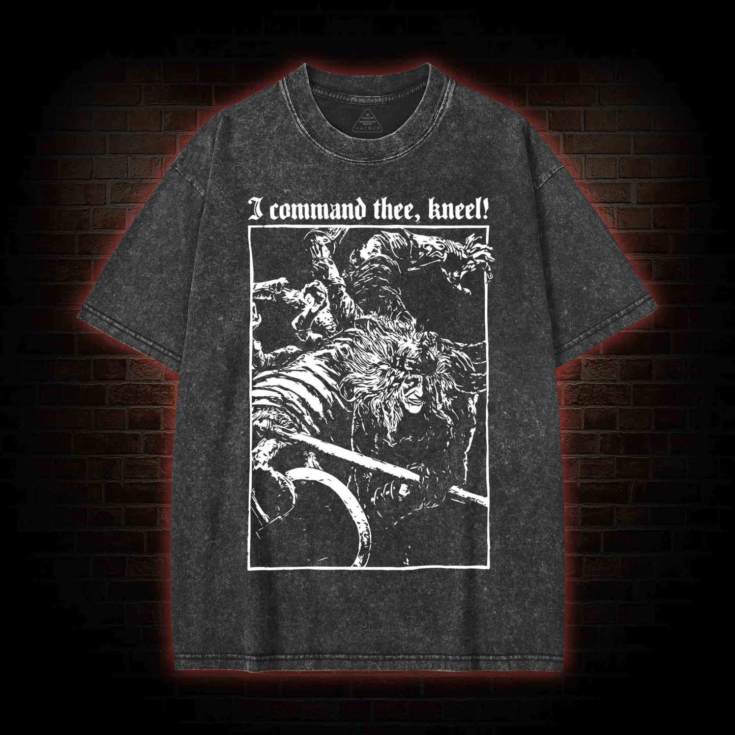 I Command Thee Kneel Washed T-shirt-nerdywave