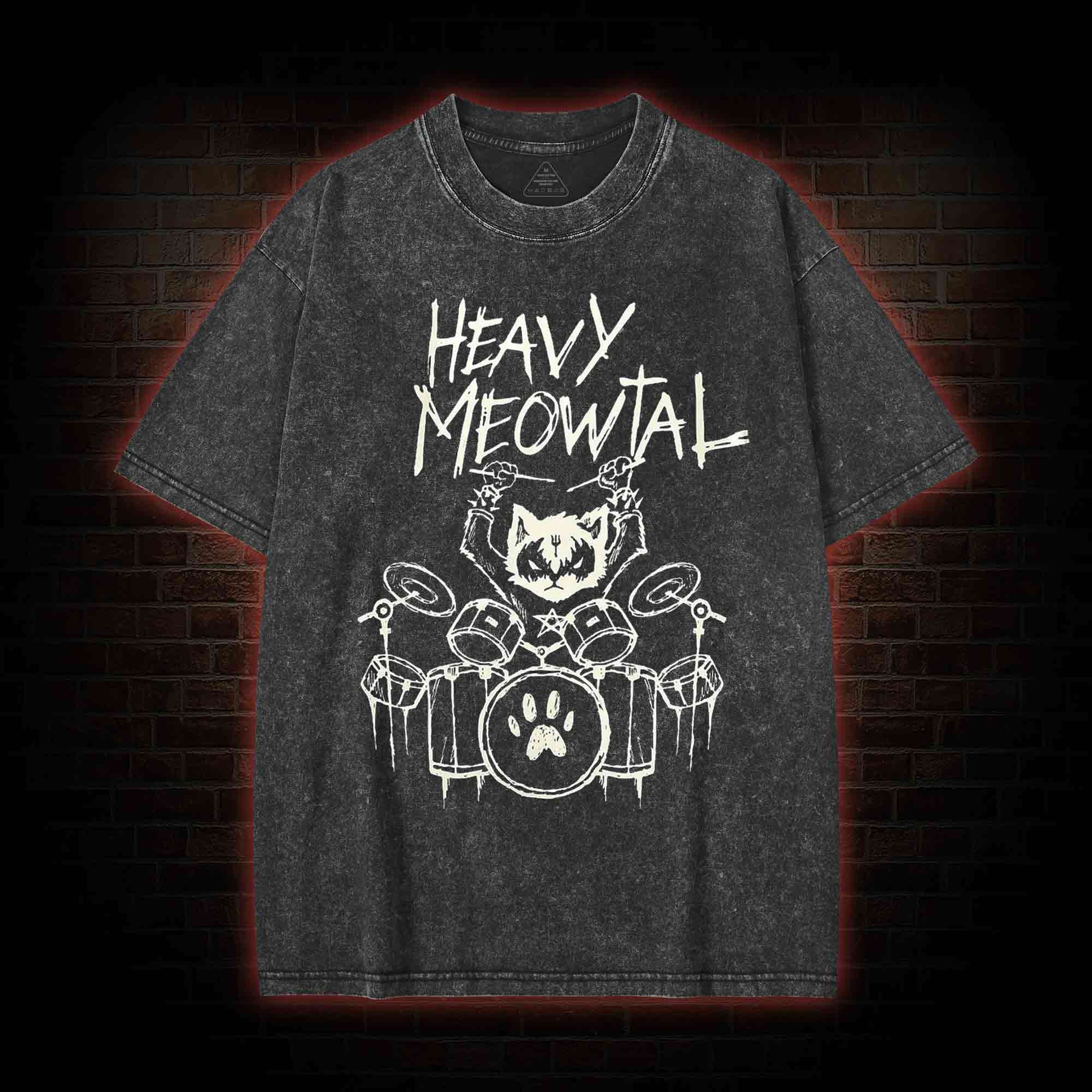 Heavy Meowtal Washed T-shirt