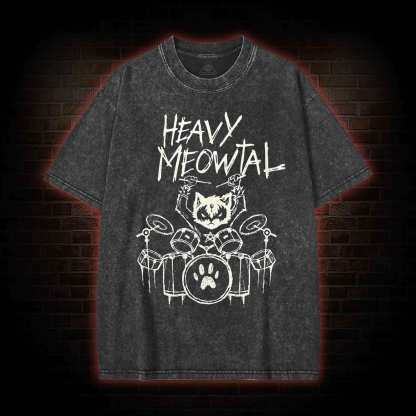 Heavy Meowtal Washed T-shirt
