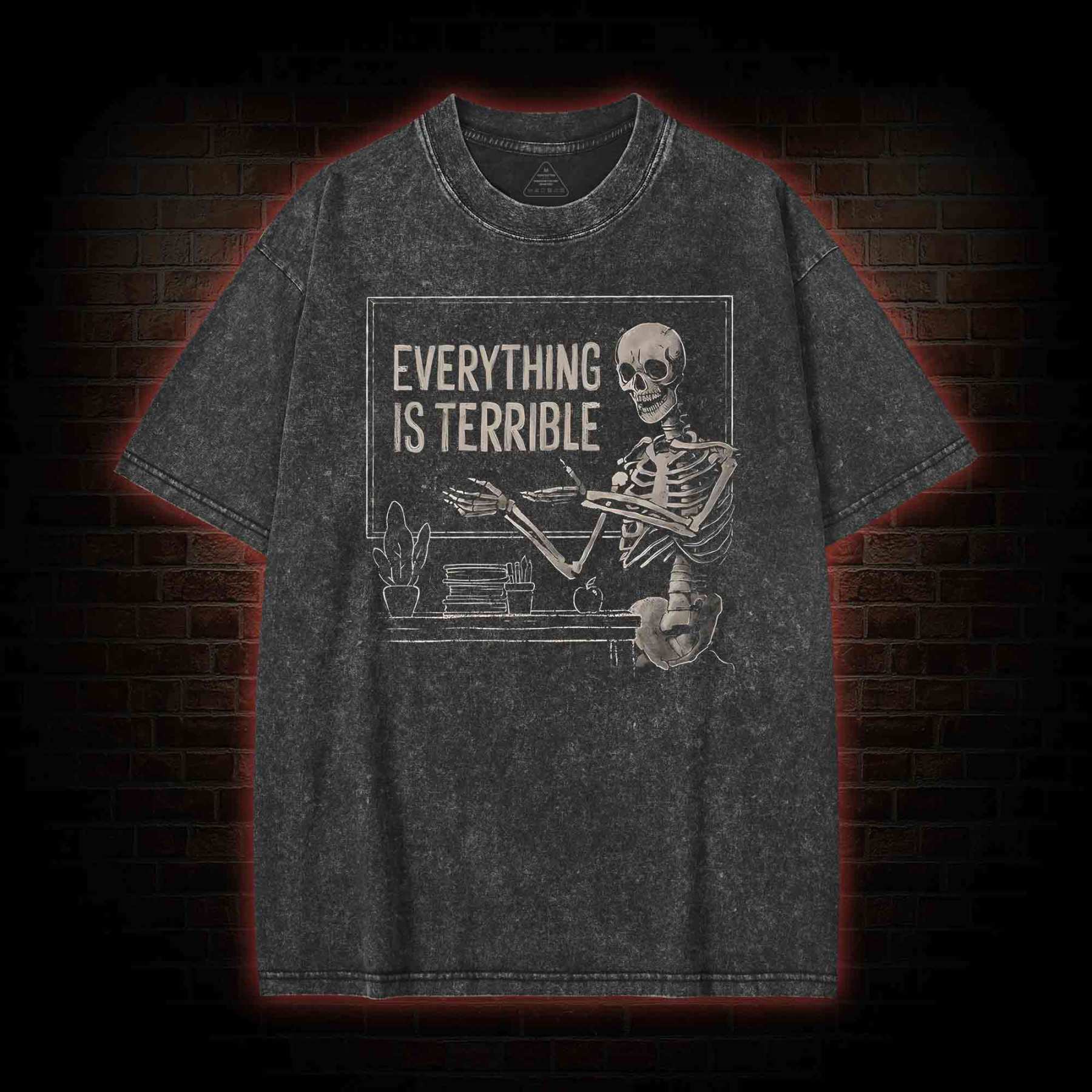 Everything Is Terrible Washed T-shirt with Dark Style