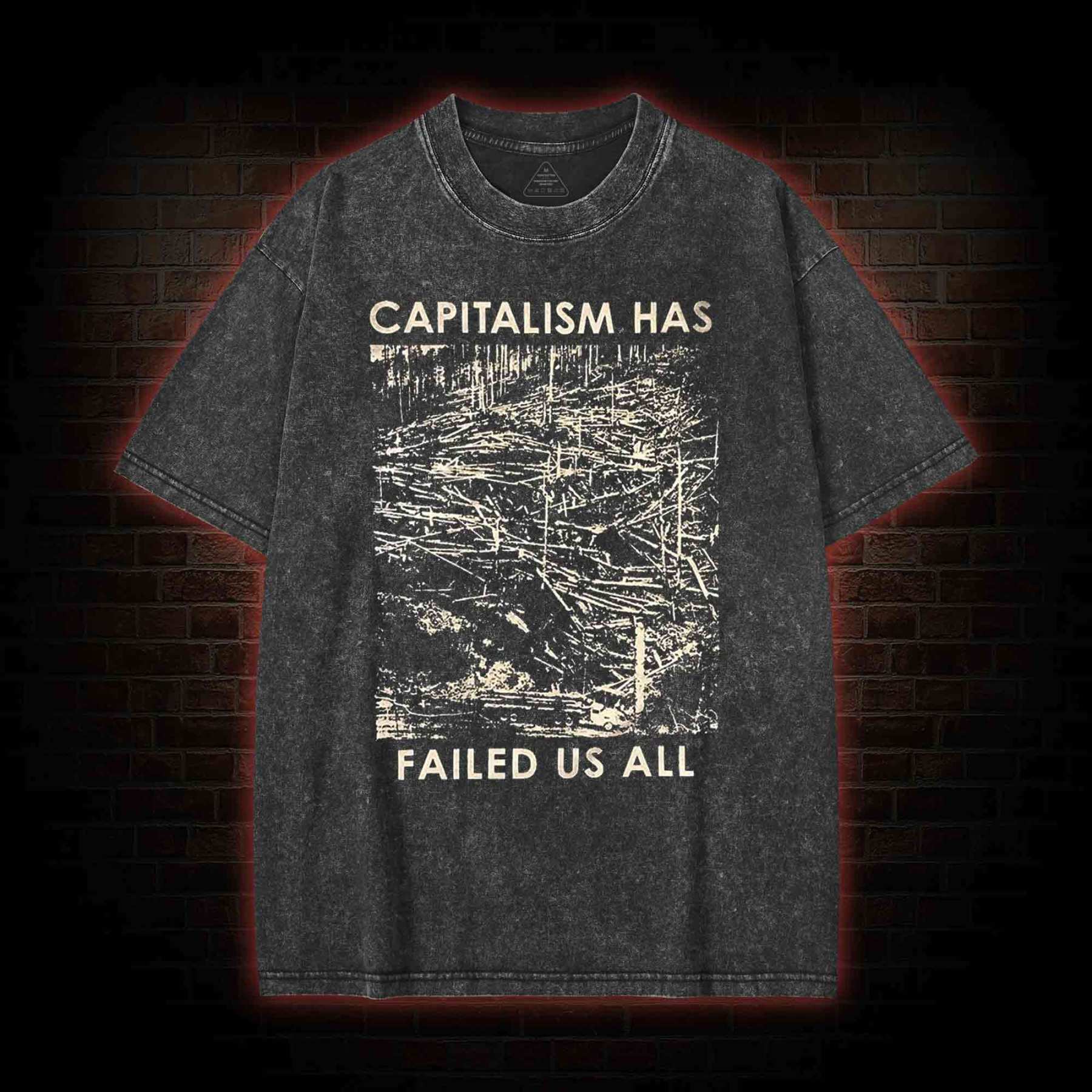 When You Just Wanna Dye Washed T-shirt with Dark Style