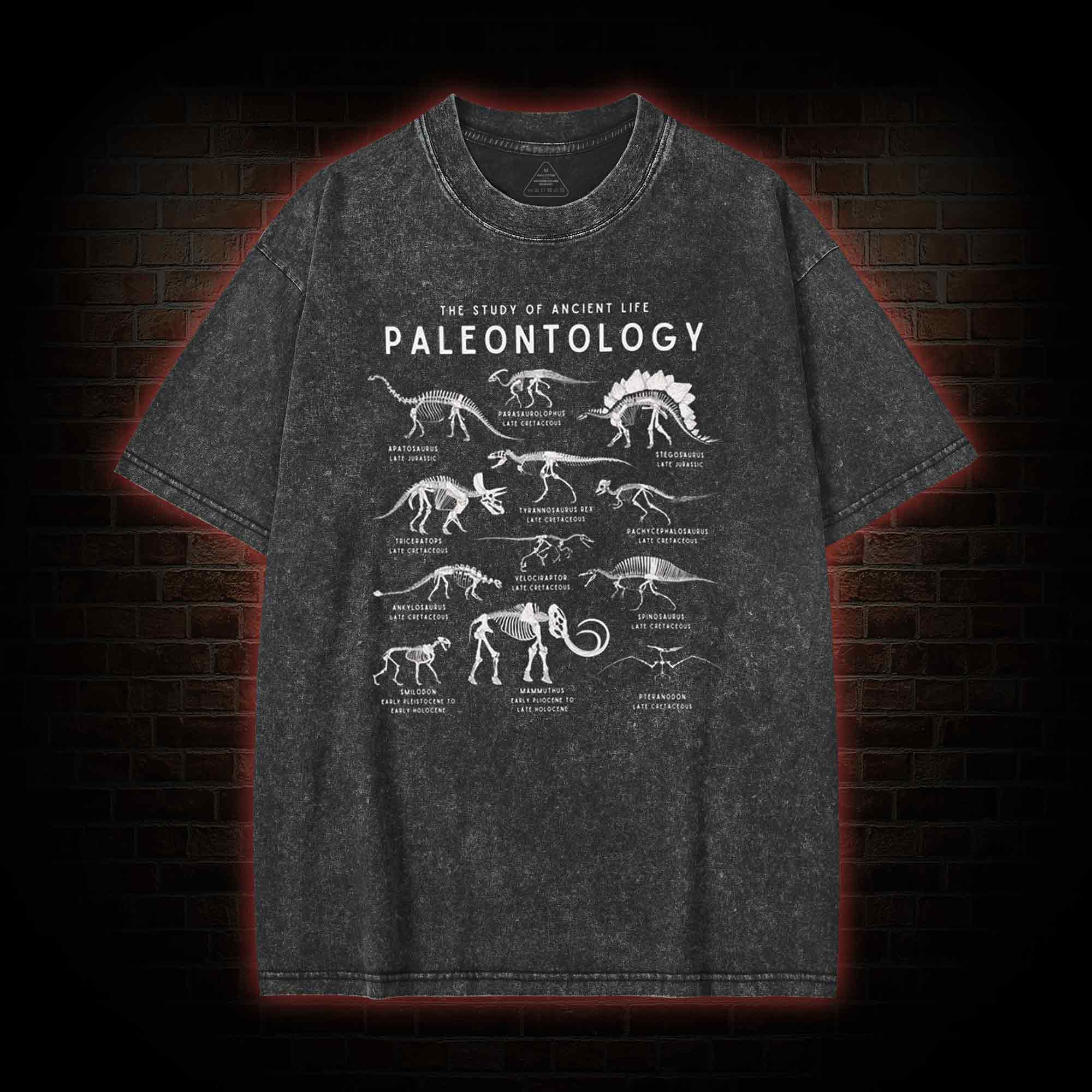 Dinosaur Species Skeleton Washed T-shirt
